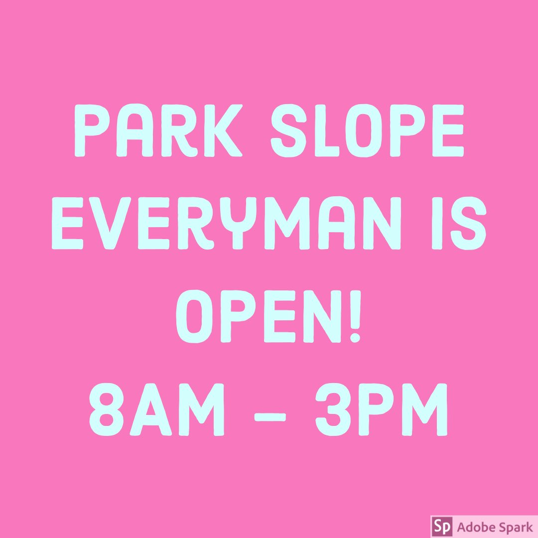 Park Slope is open daily from 8AM - 3PM!