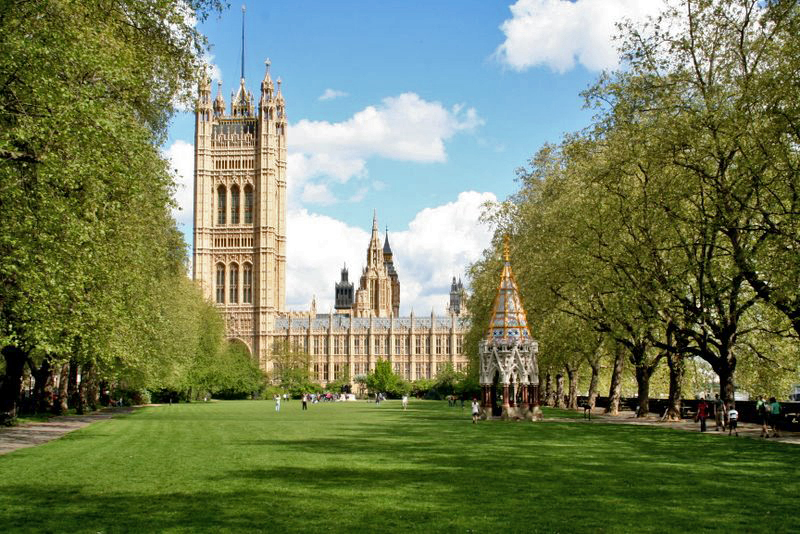 Victoria Tower Gardens, London:A cute little green space behind Westminster. Rather overshadowed by St James's Park, but has riverside views and an unbeatable view of the Houses of Parliament. Very small though - 'park' is pushing it.