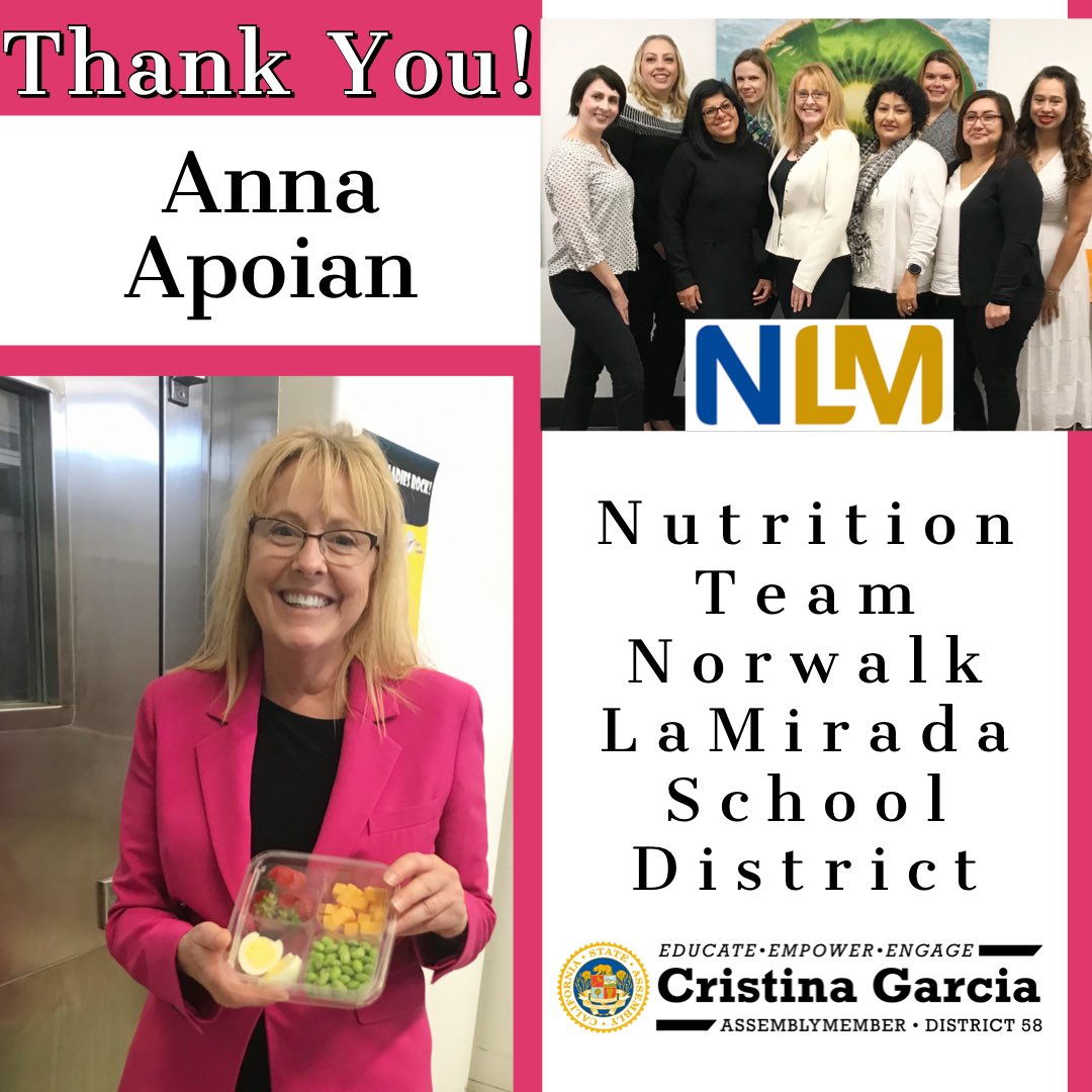 The Nutrition Team at <a href="/nlmusd/">Norwalk-La Mirada Unified School District</a>, 144 dedicated public servants, adapted quickly to the pandemic to continue feeding the community. They serve up to 55,000 meals a week to the children, practicing social distancing, wearing masks, &amp; staying safe! #Pride58 #AD58 <a href="/CityofNorwalkCA/">City of Norwalk, CA</a>