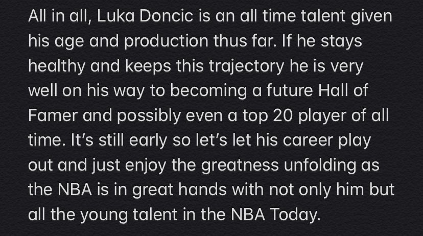 Biggest thing for Luka is his conditioning. His bigger mistakes mainly come when he’s fatigued and later in the games and with the workload he has, as he finds a way to condition better he will be a much more efficient player and more effective than he already is.
