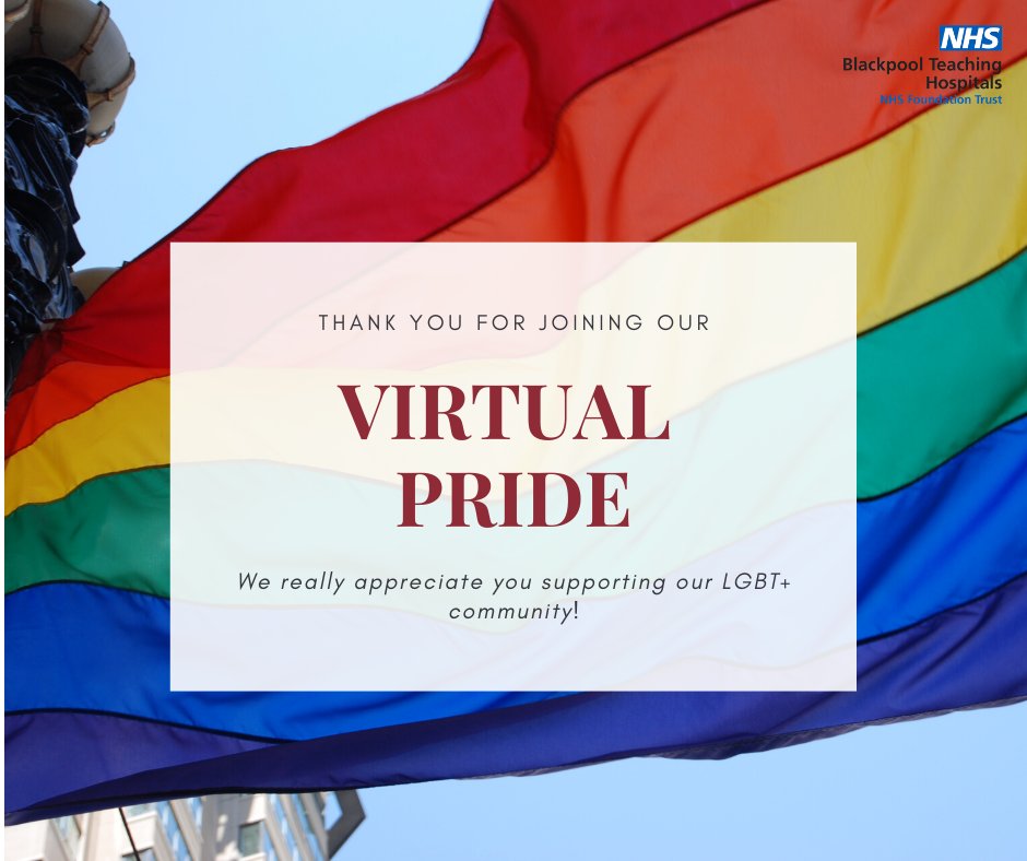 BlackpoolHosp's tweet photo. Well that's all folks!
Thanks for joining us for our #BTHVirtualPride day - we hope you have enjoyed it as much as we have. 
Thanks to everyone who got involved to support our #LGBT+ community
#Pride  #NHSVirtualPride. 💜 💚 💙 💛 ❤️ 🏳️‍🌈 https://t.co/IUMHUnKvkx