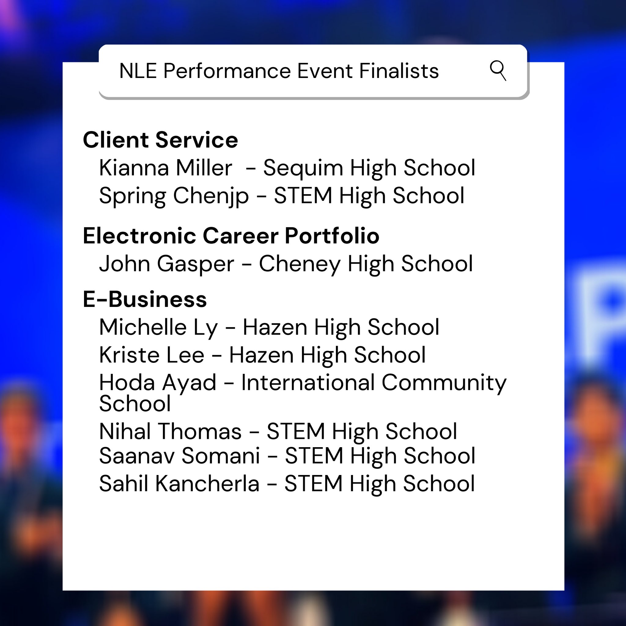 Washington Fbla Congratulations To All Our Performance Event Finalists Best Of Luck In Your Finals We Couldn T Be More Proud Pt 1 T Co 8rqu8n3znq Twitter