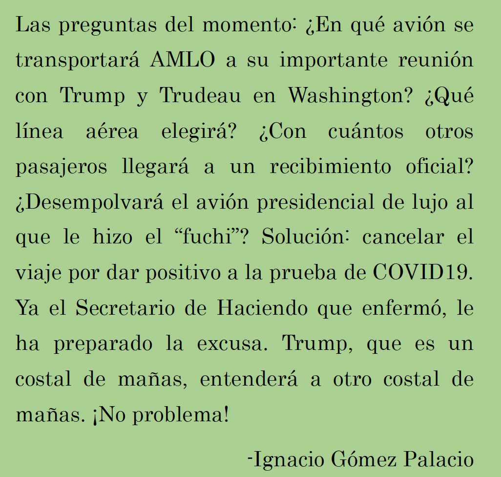 IgnacioGomezPal's tweet photo. La #preguntadelmomento: ¿Usará AMLO el #aviónpresidencial? Lee y entérate de #lasolucióndelavión. https://t.co/6qnLo701el