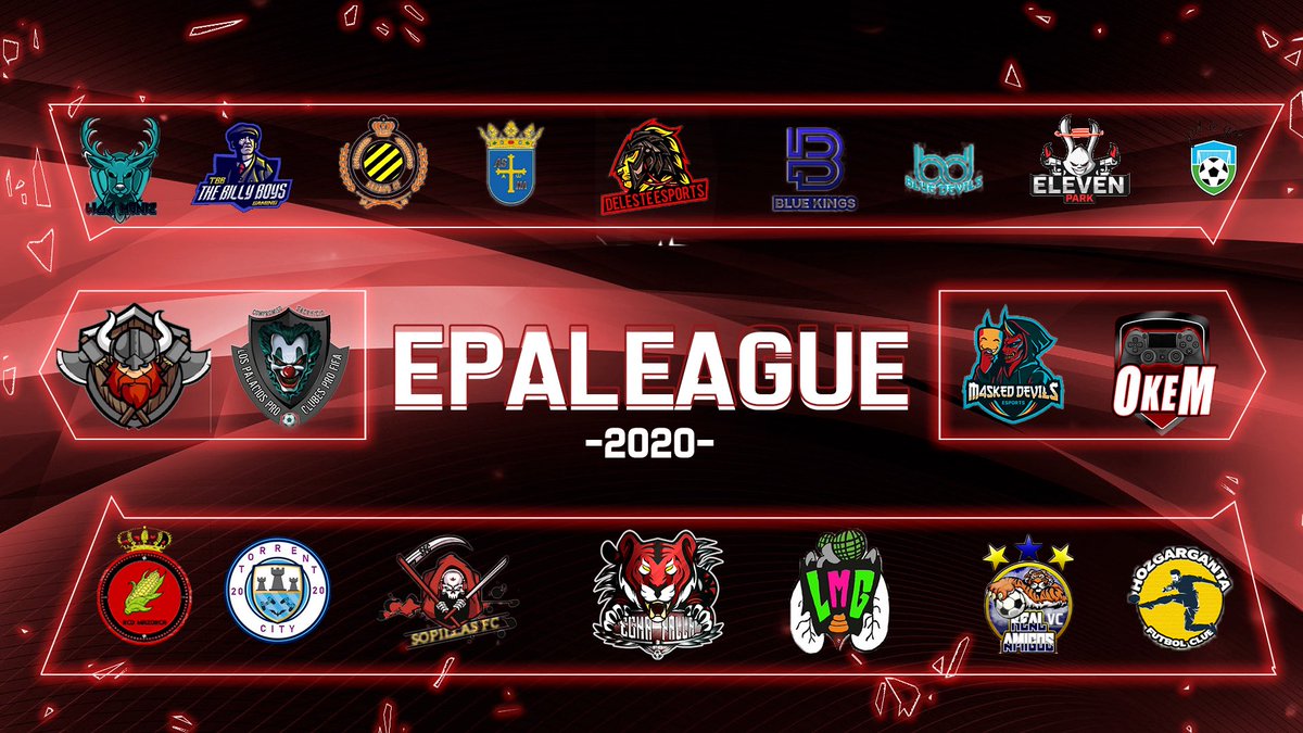 Hola hola !!!! La fiesta está asegurada, VAYA EQUIPAZOS.

Lunes 29 de junio 2020 comienza 

                 EPALEAGUE
          Muchas suerte a todos 

     AQUÍ ESTAN LOS 22 EQUIPOS QUE LUCHARÁN POR EL TÍTULO Y LLEVARSE LAS COPAS A CASA!! 💪🏆