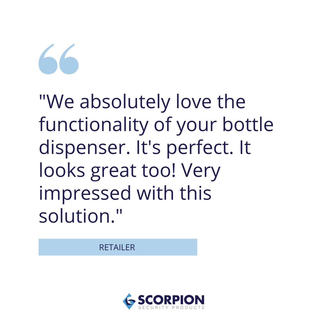 ScorpionSecure's tweet photo. We've had great feedback from the market on our new Anti-Sweep Dispenser for wine + liquor- Prevent "sweeping" at your store with this exceptional product that not only reduces shrink, but is a phenomenal merchandising solution! #antisweep #foodandbeverage #retailsecurity https://t.co/ROtwqsE7oJ