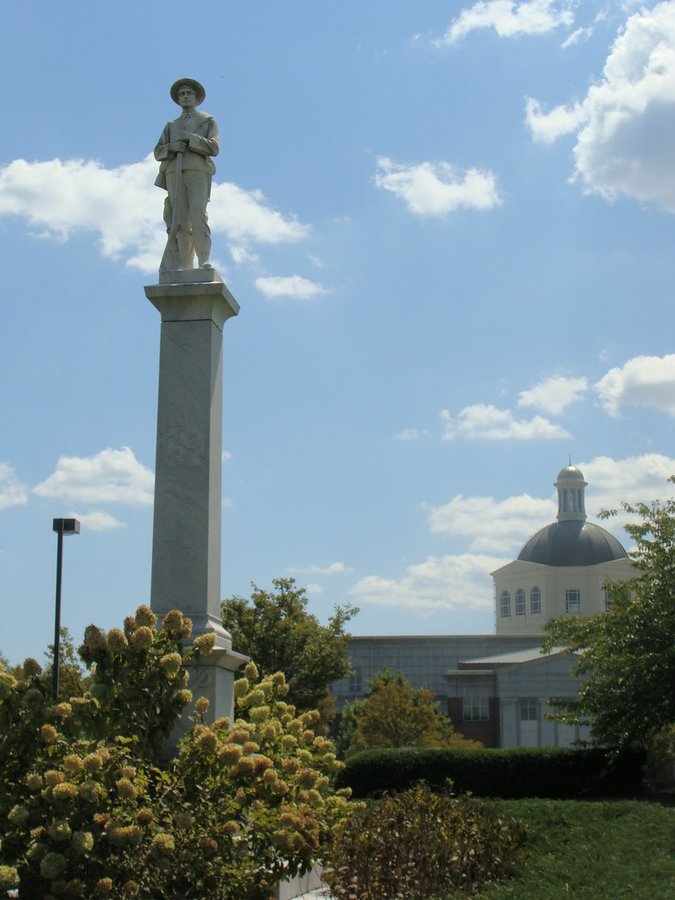 Douglas County Confederate Monument, dedicated 1914, in front of current Douglas County Courthouse. Taken June 5, 2020.