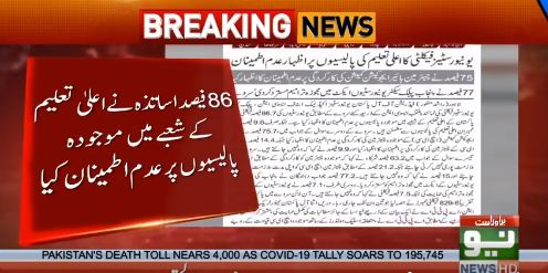 NewsQau's tweet image. سرکاری جامعات کی 86% فکیلٹی کا بھی HEC کی پالیسیوں پر عدم اعتماد کا اظہار
#OnlineClassesFailed