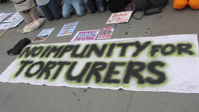 ShutGuantanamo's tweet photo. From one of our previous #26June #TortureVictimsDay protests: No impunity for torturers! Watch Gina &amp; co. your day in the dock will come, which is more than your victims get #CIAtorture https://t.co/yhK892n1WM