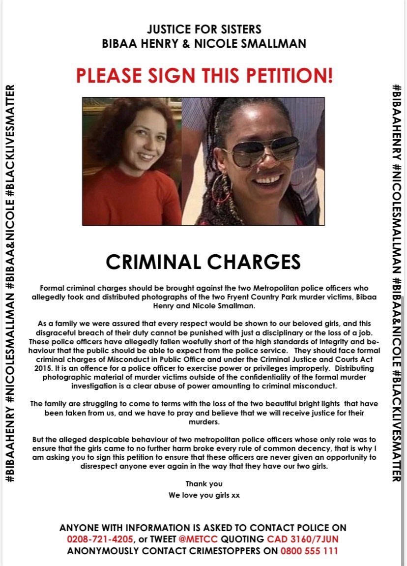 Please share & sign the petition  #NicoleSmallman  #BibaaHenry  #NicoleandBibaa  #BlackLivesMatter    http://chng.it/6Q9kp4p9  