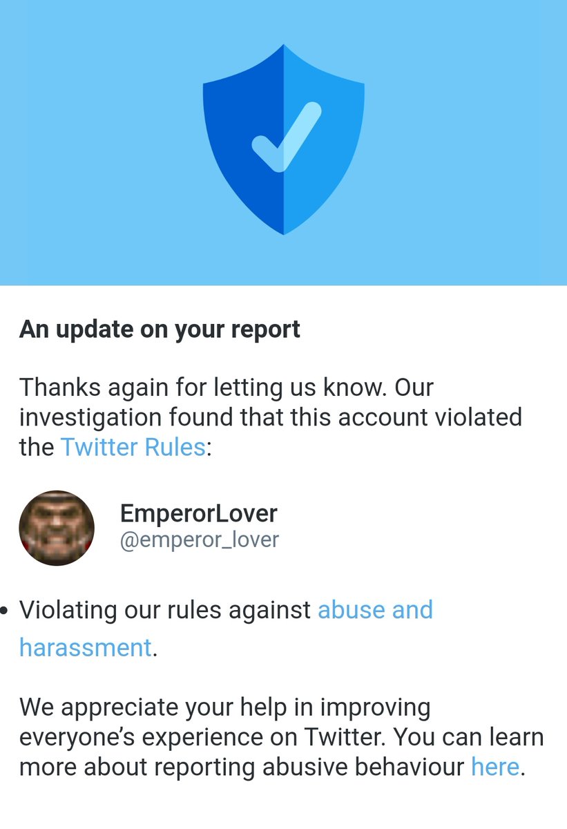 Twitter support said the first two violated their rules. But the account is still active and the tweets have not been removed.