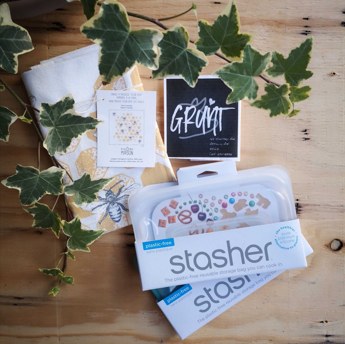 It's week 8 of #CommunitySupportedGratitude ✨ Since it's the end of the school year, this giveaway is going to a Principal who's gone above &amp; beyond supporting her staff, students &amp; community during COVID-19. This gift package has goodies from @makerhouseco, <a href="/nugrocery/">NU Grocery</a> &amp; Grunt!