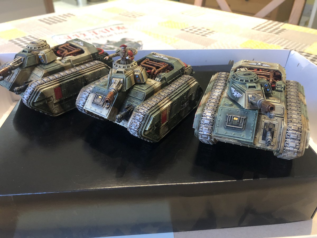 WH_40K's tweet photo. Looking forward to putting down some heat with these in #new40k 🔥
.
.
.
#astramilitarum #imperialguard #cadian #warhammer40k #wh40k #catachan #warhammerworld #warhammer40000 #dztv #deploymentzonetv #lockdown #garagehammer #tempestus #scions #valkyrie #baneblade #hellhounds https://t.co/wJPN16n5b2