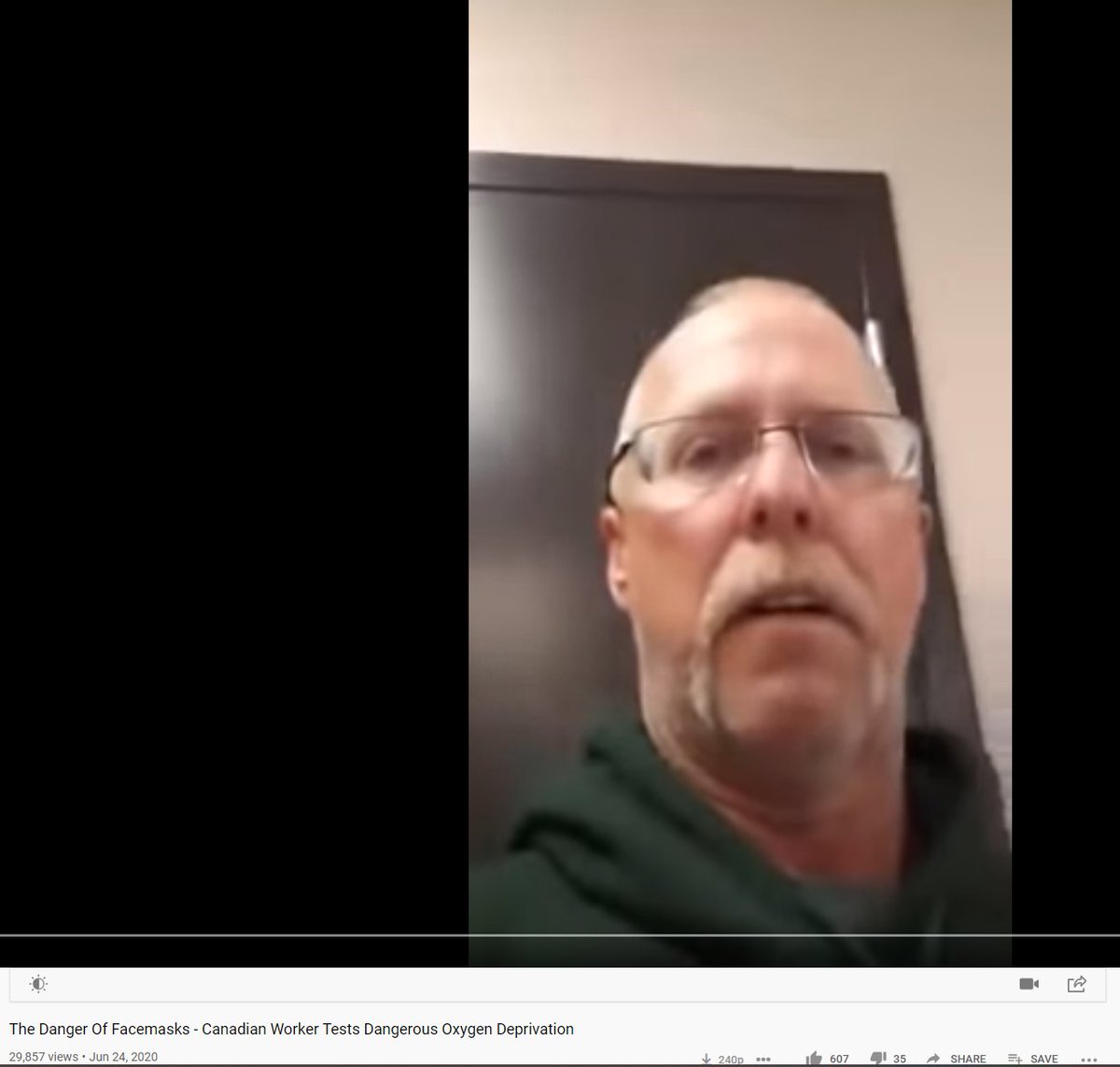 2/ One of the key elements of disinformation is this YouTube video circulating on various channels, where the man is performing an OSHA oxygen level test while wearing a face mask. Facebook has already labelled this video as false on it's platform.