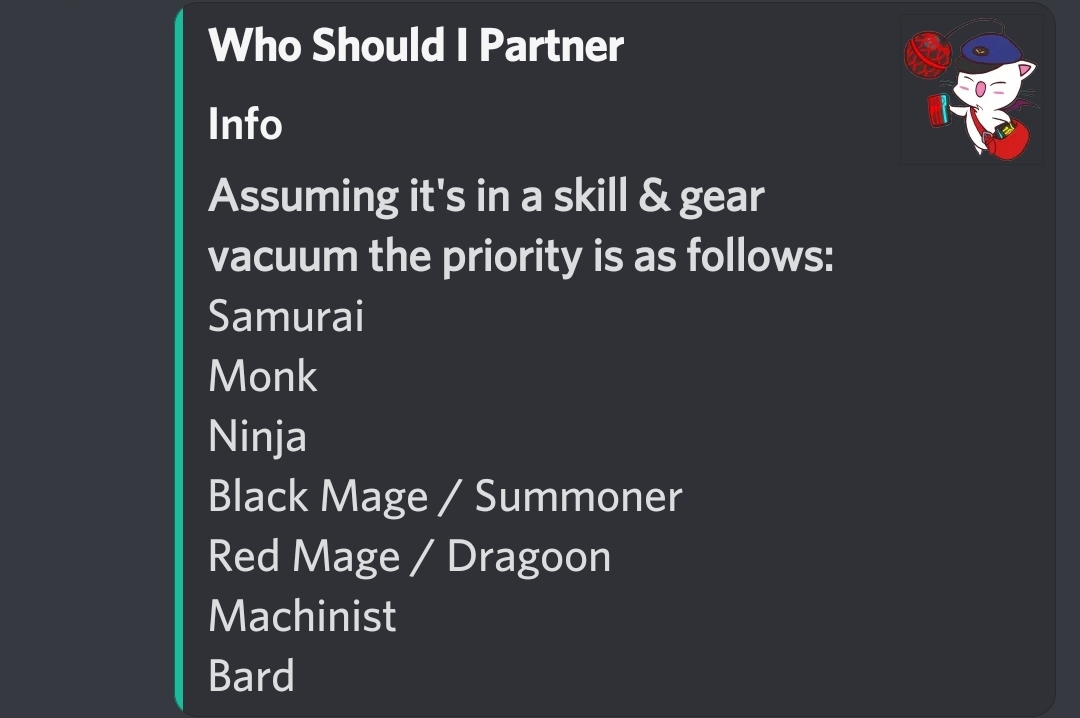 攻略見る趣味 در توییتر Closed Position優先順位 Kupo Botもこう書いているね 侍 はじめのopenerも侍 忍者ｘ 基本侍回し 最終装備基準