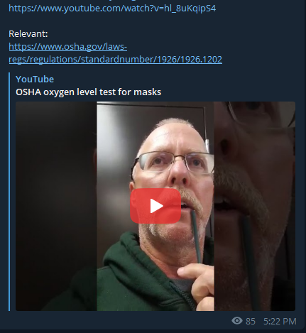 3/ Between twitter embedded videos, Telegram videos and YouTube videos, this disinformation has garnered about 400,000 views. It has also been actively spammed in responses to pro-mask content on twitter for the past 48 hours