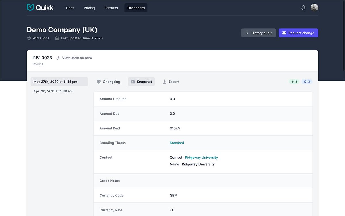 quikkapp's tweet photo. 🔥 Lots of new features released this week!

Try out our #Xero export functionality. Download snapshots and changelogs of your historical #accounting data.

https://t.co/1EQDSYo406 https://t.co/3GrBev3FoG