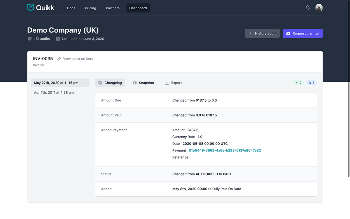 quikkapp's tweet photo. 🔥 Lots of new features released this week!

Try out our #Xero export functionality. Download snapshots and changelogs of your historical #accounting data.

https://t.co/1EQDSYo406 https://t.co/3GrBev3FoG