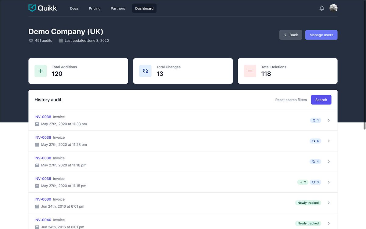quikkapp's tweet photo. 🔥 Lots of new features released this week!

Try out our #Xero export functionality. Download snapshots and changelogs of your historical #accounting data.

https://t.co/1EQDSYo406 https://t.co/3GrBev3FoG