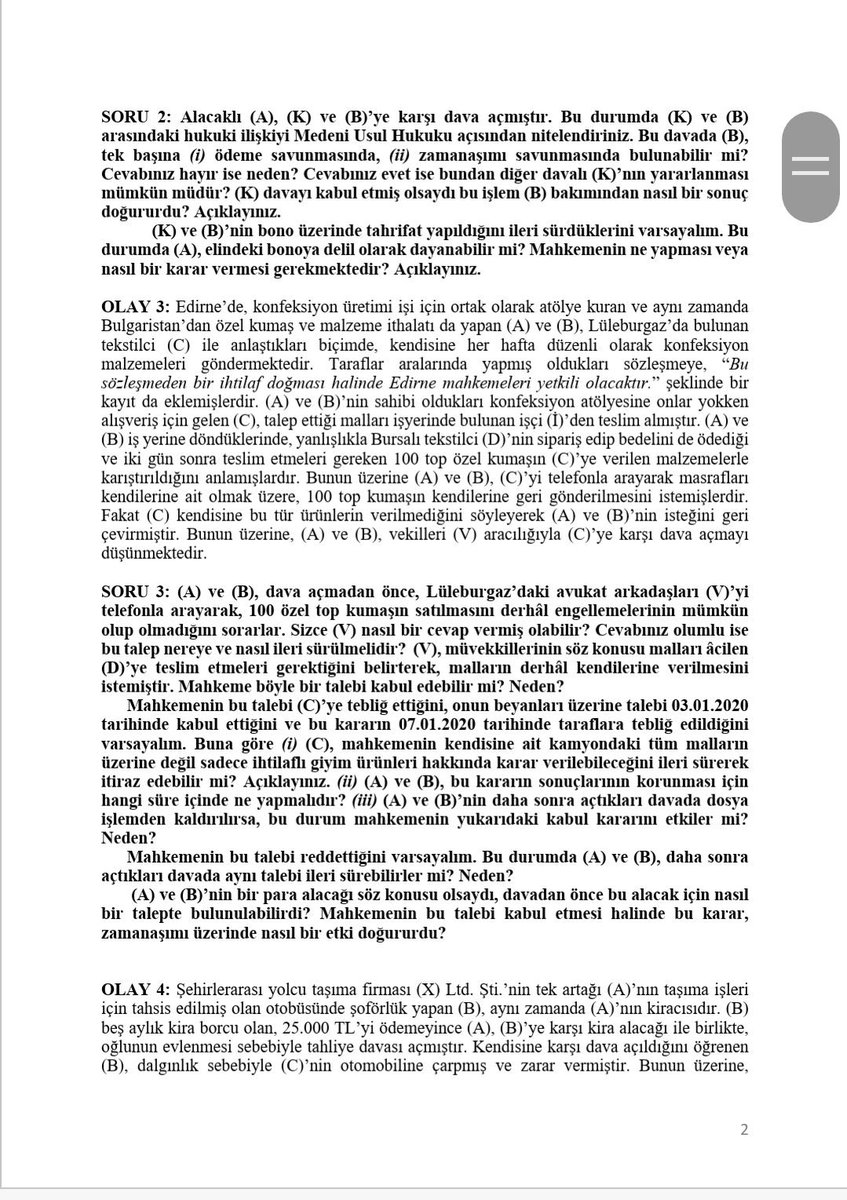 askidahukuk's tweet photo. “Öğrenci odaklı” bir sınavda öğrencinin 2 saat içinde 7 sayfa, 8 olay, 28 soru, 3 karar incelemesinin sorulduğu ve benzeri diğer sınavları çözüp el yazısı ile yazarak sisteme yüklemesi beklenmemeli. #iühfadaletistiyor https://t.co/EQcOQKF44p