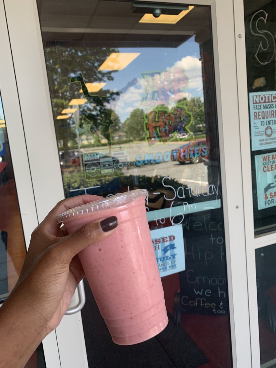 If you live in Charlotte,NC there’s a black owned Smoothie Place Called Hip-Hop Smoothies. They play hip hop music and each smoothie is named after a hip hop classic, I got Gangsta’s Paradise.☺️

They’re located at 249 Mt Holly Huntersvile Rd
Suite 210🖤 
#SupportBlackBusinesses
