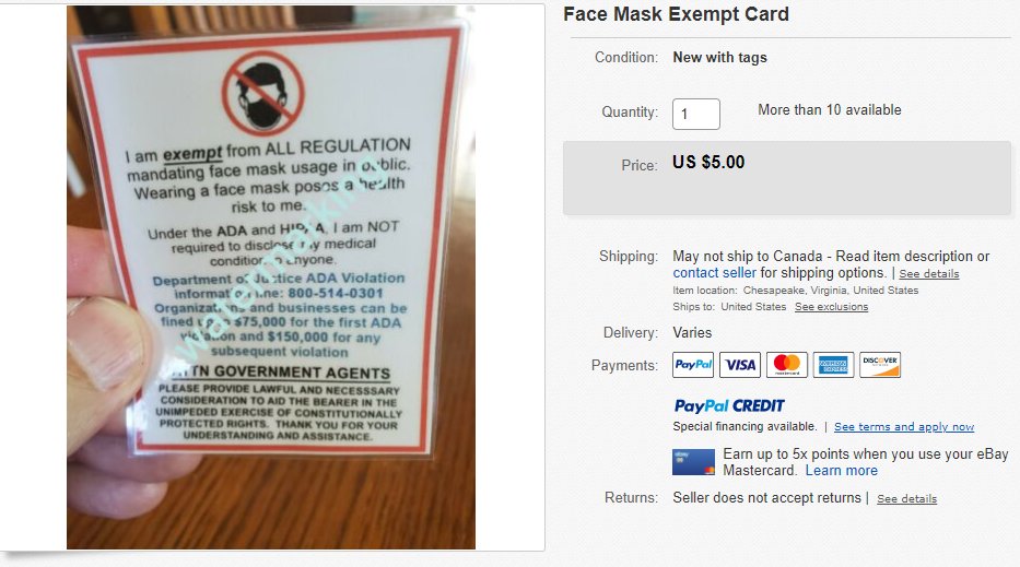 8/ Apparently you can even buy these exemption cards on Ebay, for... tbh I am not sure who would pay for this.