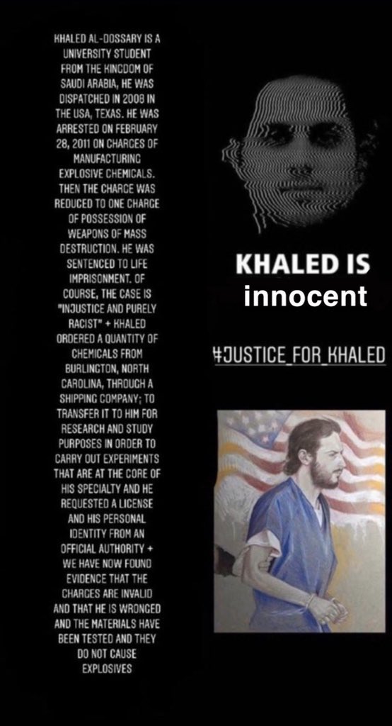 SalehAlmry3's tweet photo. #JusticeForKhaled9

Netflix insults Khaled Al-Dosari.  She says he is a terrorist.  This is an accusation without evidence.  Khaled is a good person, his heart is clean and he loves everyone.  Why this injustice?  We demand the removal of Khaled Al-Dossary's episode https://t.co/1Be48eRZth