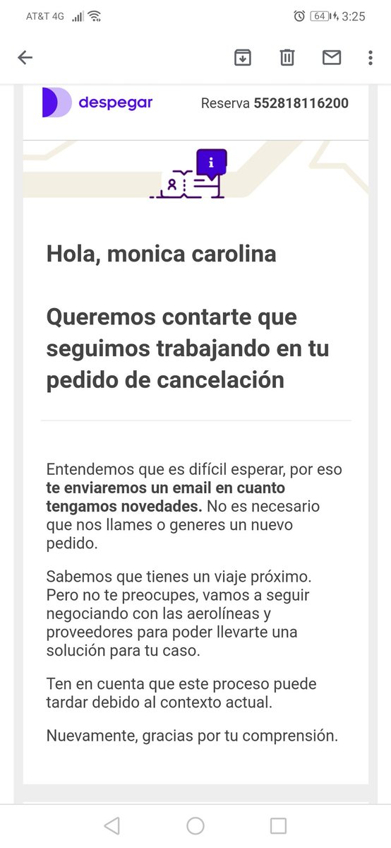 carolinaserR's tweet photo. @DespegarMx ya voy a cumplir 4 meses desde q realicé mi cancelación y no hacen ninguna devolución, requiero sus políticas xq la empresa Despegar tamb debería tener sanciones @Profeco @UnoNoticias https://t.co/85CHbnFskA