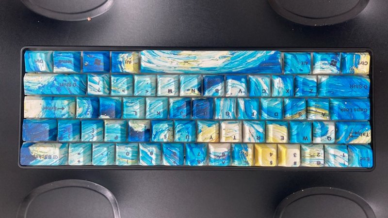 Scamtwt's tweet photo. GIVEAWAY IS LIVE
We're partnering with @johnny__now to make this and MANY more giveaways possible!
This giveaway is for the Vincent Van Gogh inspired GK61 Mechanical Keyboard. Drawing in 2 weeks live at @johnny__now!

How to Enter:
Follow @Tai1Keys 
Follow @johnny__now  
Retweet https://t.co/bsNhdOiyQa