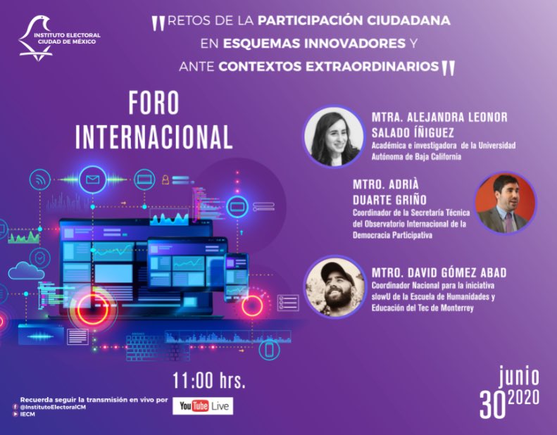 Get on the #InternationalForum2020 Do you know what are the challenges for #CitizenParticipation on unconventional schemes and extraordinary circumstances? @kaufmannbrunno Will share his insights Join us this 29/06/20 at 11:00 am central time