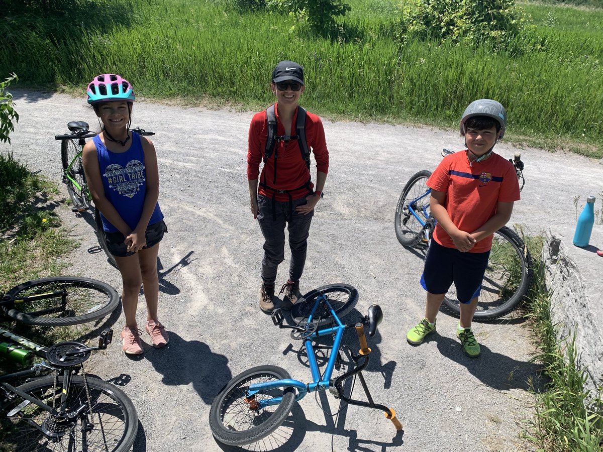 crisdanmat's tweet photo. Bike riding through the oak ridges trail on the last day of school and bump into @scorvese. What a great way to end the school year! https://t.co/VolIW1vigd