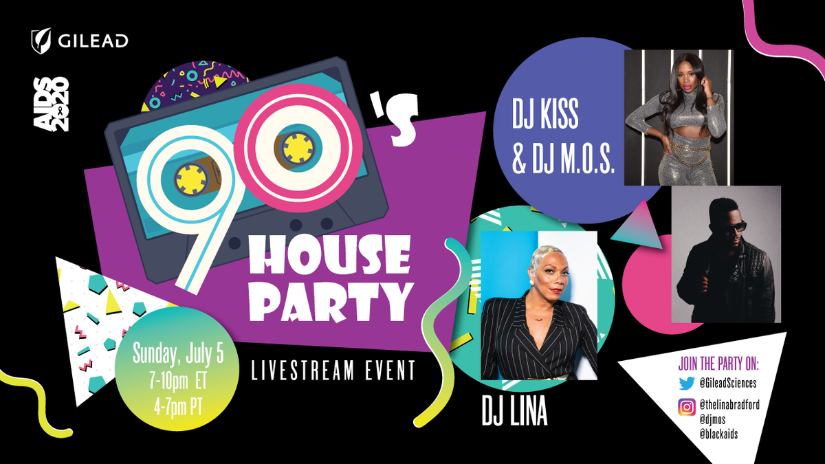 Tonight, join <a href="/GileadSciences/">Gilead Sciences</a> and <a href="/BlackAids/">Black AIDS Institute</a> Institute for a 90’s House Party on IG Live! Come through at 7PM ET/4PM PT to party with a purpose for #AIDS2020Virtual alongside celebrities like Broadway’s <a href="/HernandoUmana/">Hernando Umana</a> and more!