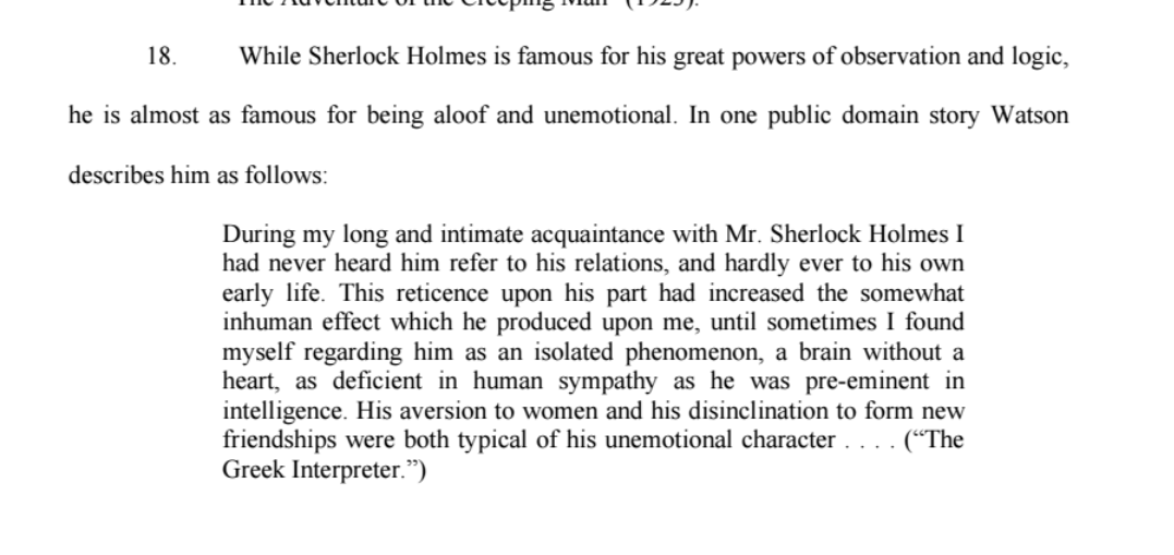 Diving into the allegations, it does indeed look like they are focusing on the unemotional depiction of Holmes in the earlier stories.