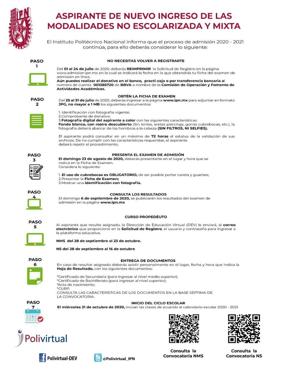 ⚠️Aviso importante para los Aspirantes de las Modalidades No Escolarizada y Mixta ⚠️