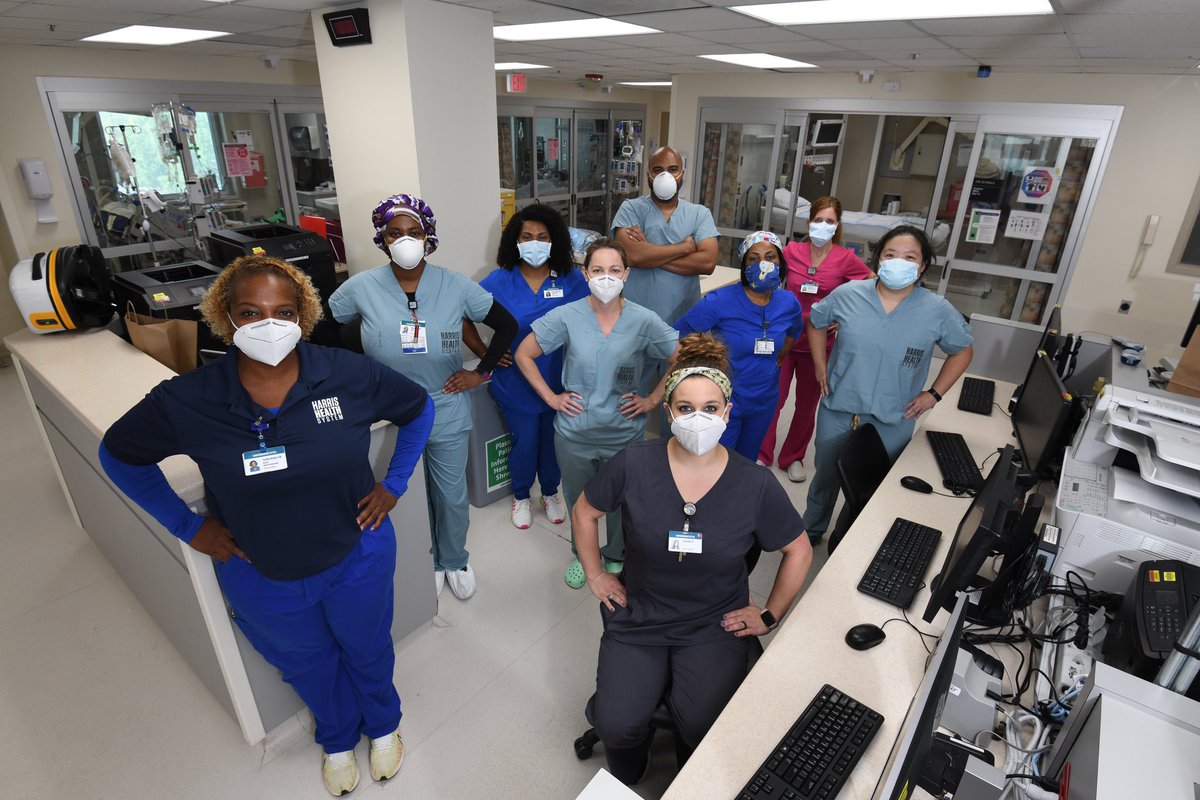 harrishealth's tweet image. #FrontlineFriday
At LBJ Hospital, together, nursing &amp;amp; rehab staff implemented a technique called “proning” to help COVID-19 patients. The repositioning method puts patients on their belly to improve oxygen levels. Many patients have improved and are on the way to recovery.