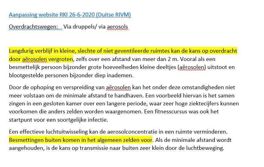 mauricedehond's tweet photo. Duitse RIVM heeft website gisteren aangepast.  Erkent nu ook de besmetting via aerosols. 
En melldt ook dat het besmet worden buiten heel zelden gebeurt.
https://t.co/aaC85uJqni https://t.co/i3I2M3BXid