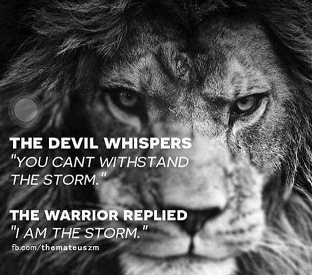 Don't be afraid of anyone or anything. You have power over Satan, the serpents and the scorpions. Speak the Truth, to shine the Light on the path, to make clear the Way. God will be your strength! Satan brings a storm, but we can be the eye: the stillness, comfort, and peace.