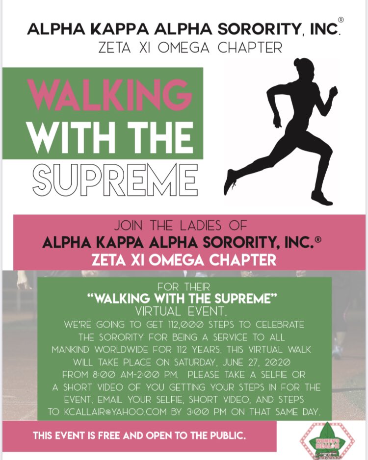 zetaxiomega_aka's tweet photo. Don’t forget to get those steps in tomorrow!!
#AKA1908
#ZΞΩ
#AKASPIRIT
#AKAStayingHomeFor #SocialDistancingIsASeriousMatter https://t.co/IMObAGgIe4