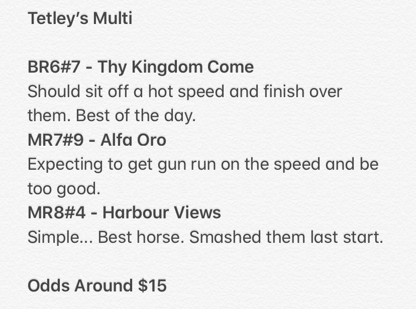 tetleys_tips's tweet photo. Back to the races today after being gelded as I try tip home a little multi. Time will tell if I should of stayed in the paddock but here we go. #horseracingtips #Caulfield #winners #kick #HarbourViews 🐎🍻 https://t.co/bar2i3UTWL