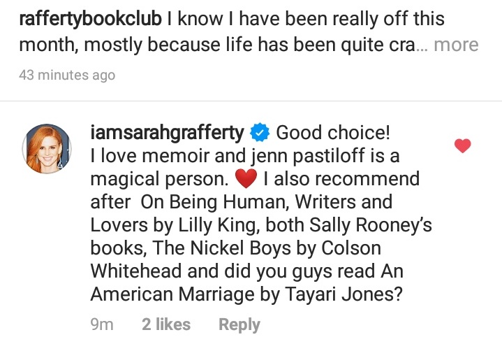 SGRBookClub's tweet photo. I guess we have a lot of new recommendations now ☕📚 she is more than perfect ❤️😭 https://t.co/oHIBXMNY5e