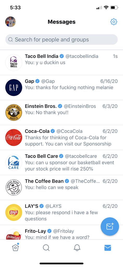 our inbox is filled with sponsorship offers but nothing from u dude