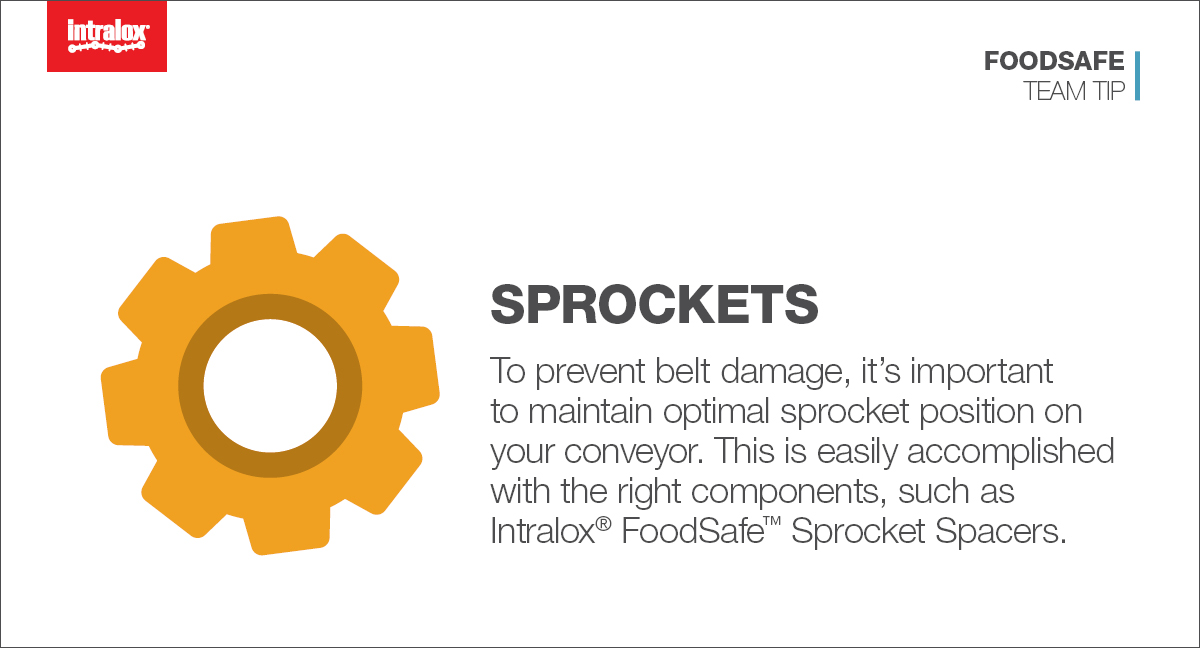 FoodSafe tip of the week: Did you know sprockets play an important role in preventing belt damage? #FoodSafeFriday #ReliablyInventive