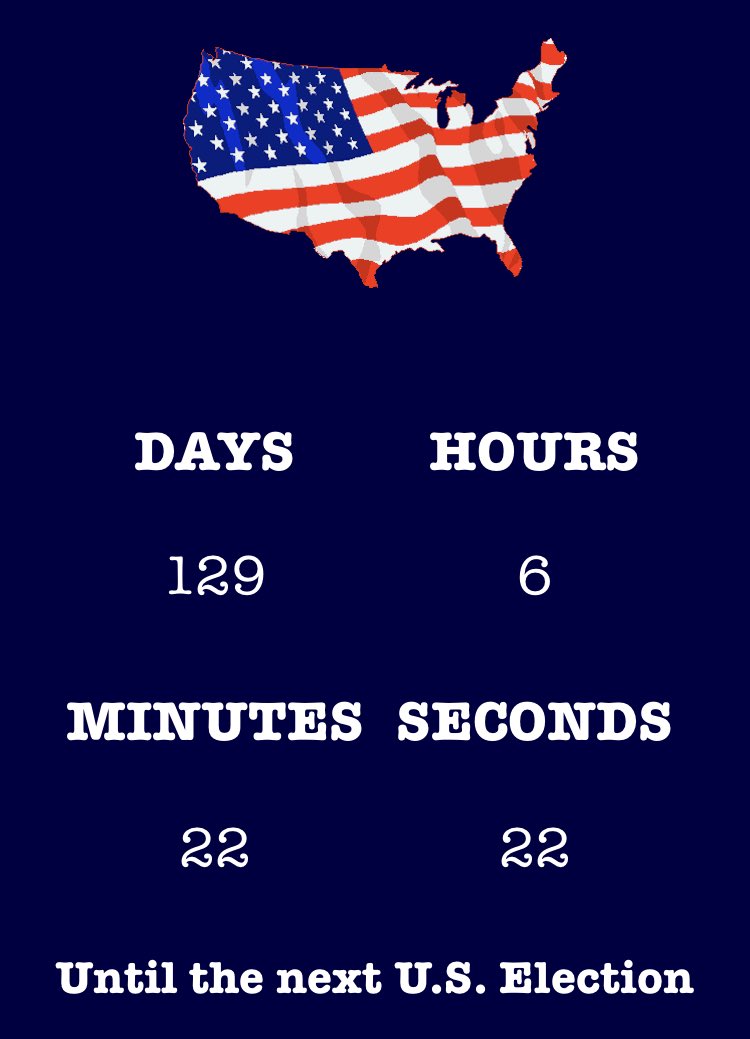 onmytiptoes's tweet photo. Taken at 5:35 pm EST. #countdownto46 https://t.co/F3YCpssKyX