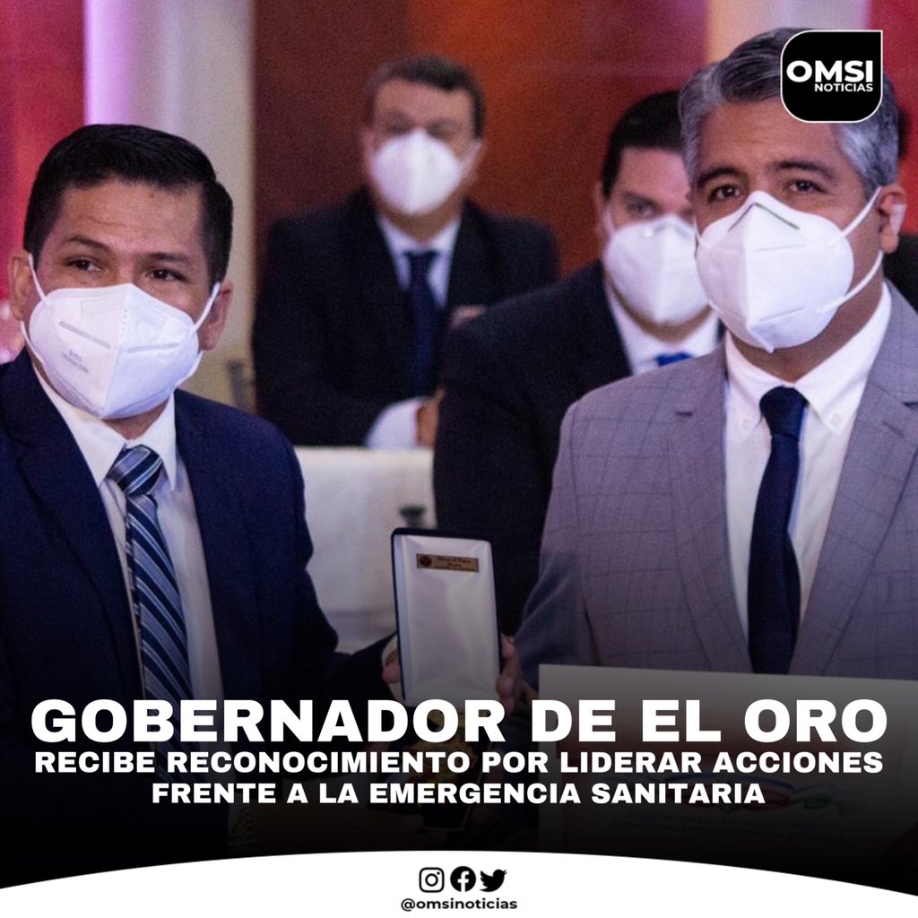<a href="/MachalaAlcaldia/">Machala Alcaldía</a> entrega reconocimiento al <a href="/GoberElOro/">Gobernación de El Oro</a> <a href="/danilomariduena/">Danilo Maridueña</a>, por su gestión realizada como presidente del COE Provincial durante la emergencia sanitaria. 

Entérese: bit.ly/2NynmvU