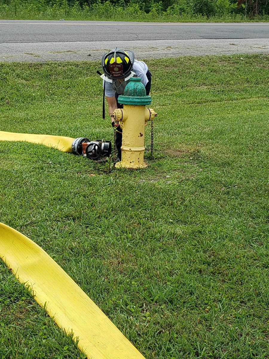 CityofAthensFD's tweet photo. Engine Co. 11 getting some hydrant hookup training in today! Pictured below is our one and only Firefighter Grueber learning the ropes! Keep up the good work FF. Grueber! https://t.co/5DlGUmP9uU
