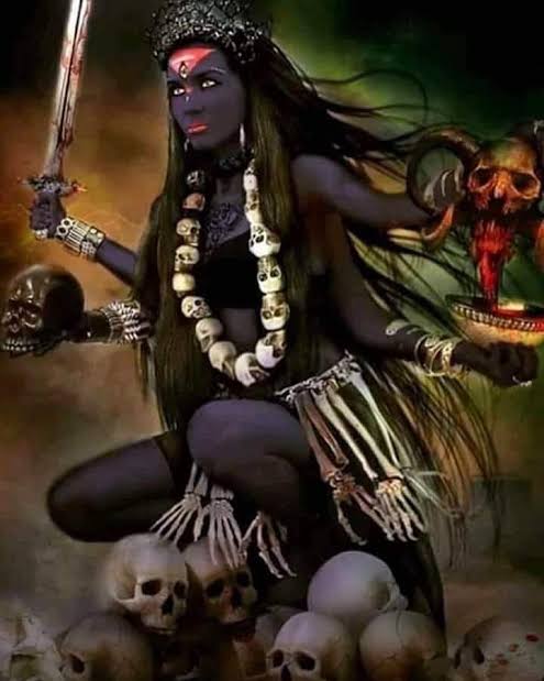 And as Mahakali, (idk, i guess someone insulted Goddess kali in some song too right?) she's the destroyer of evil. Again, the protector of the world. Goddess Kali is the most powerful of all. When she takes this form, not even shiva himself can face her.
