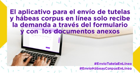 judicaturacsj's tweet photo. #EnvíoTutelaEnLínea 
#EnvíoHábeasCorpusEnLínea
Desde el miércoles 1 de julio el envío de tutelas y hábeas corpus se hará por el aplicativo web como canal en línea, dispuesto por @judicaturacsj.  
En este enlace vea el manual para el manejo del aplicativo👉https://t.co/Dbt7IWk8oF https://t.co/P8xzHqPSFY