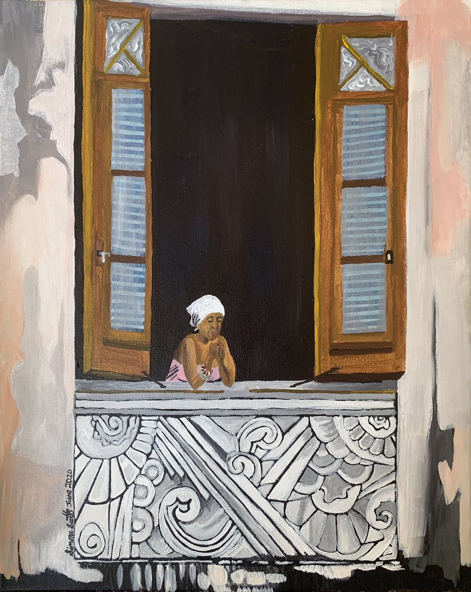 simonescott345's tweet photo. Just finished Jane’s commission. She saw the painting I did from my photo of a Cuba’s balcony scene and wanted me to paint a photo she took during her visit to Cuba #acrylicpainting #simonescottartist #simonescottart #simonesart #simonesartist #caymanianartist #caymancreatives https://t.co/baCnThyMcH