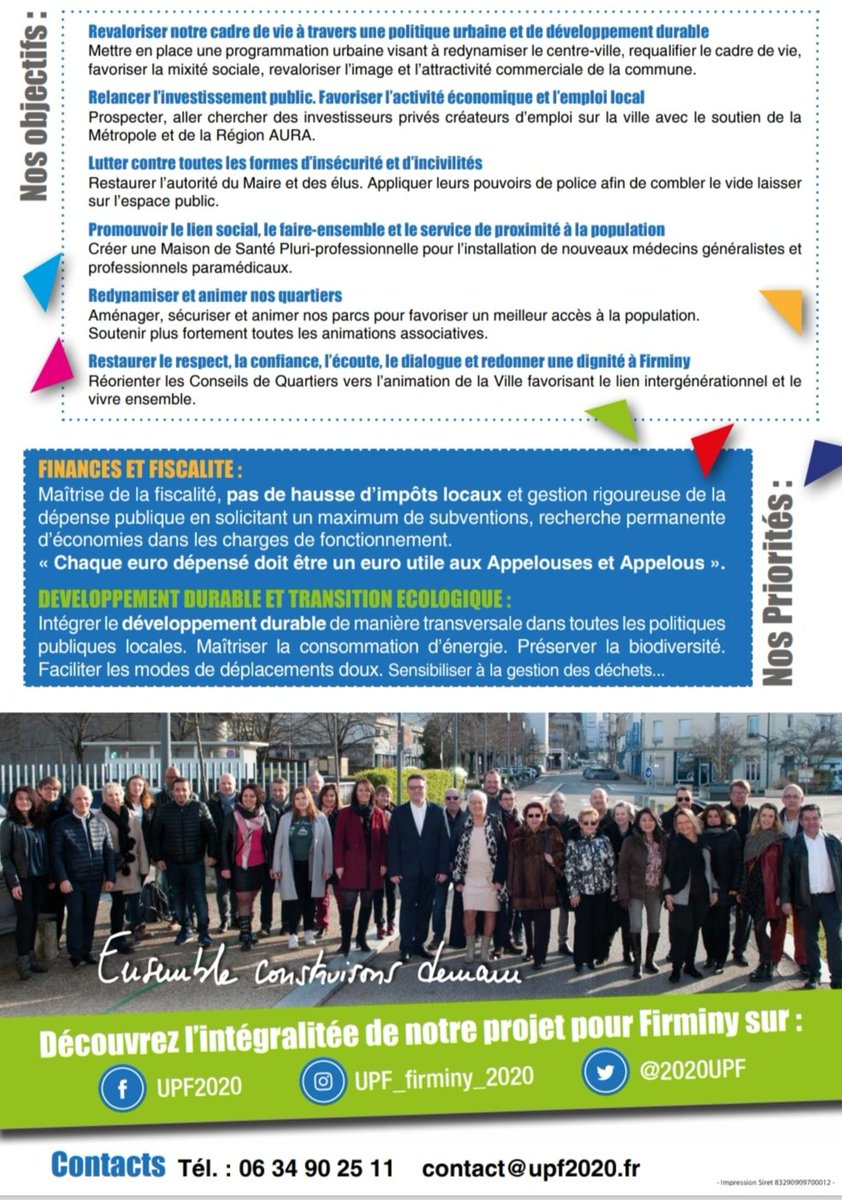 2020Upf's tweet photo. Dimanche, les #Appelouses et les #Appelous se rendront à nouveau aux urnes.🗳
👉#JulienLUYA tête de liste #UPF2020 est un candidat proposant un PROJET AMBITIEUX POUR #FIRMINY
👉A la tête d’une équipe
✅ diverse,
✅ pluraliste,
✅ compétente,
✅ dynamique, https://t.co/7KAAdpVoH5