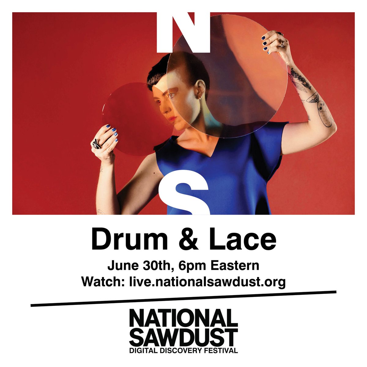 DrumandLace's tweet photo. Upcoming performance- excited to be part of @NationalSawdust’s Digital Discovery Festival! Catch my performance on NS’s website (link on flier) or Facebook page on Tuesday June 30th @ 6pm EST / 3pm PST 🌿✌️ https://t.co/wkdtz5HZAC