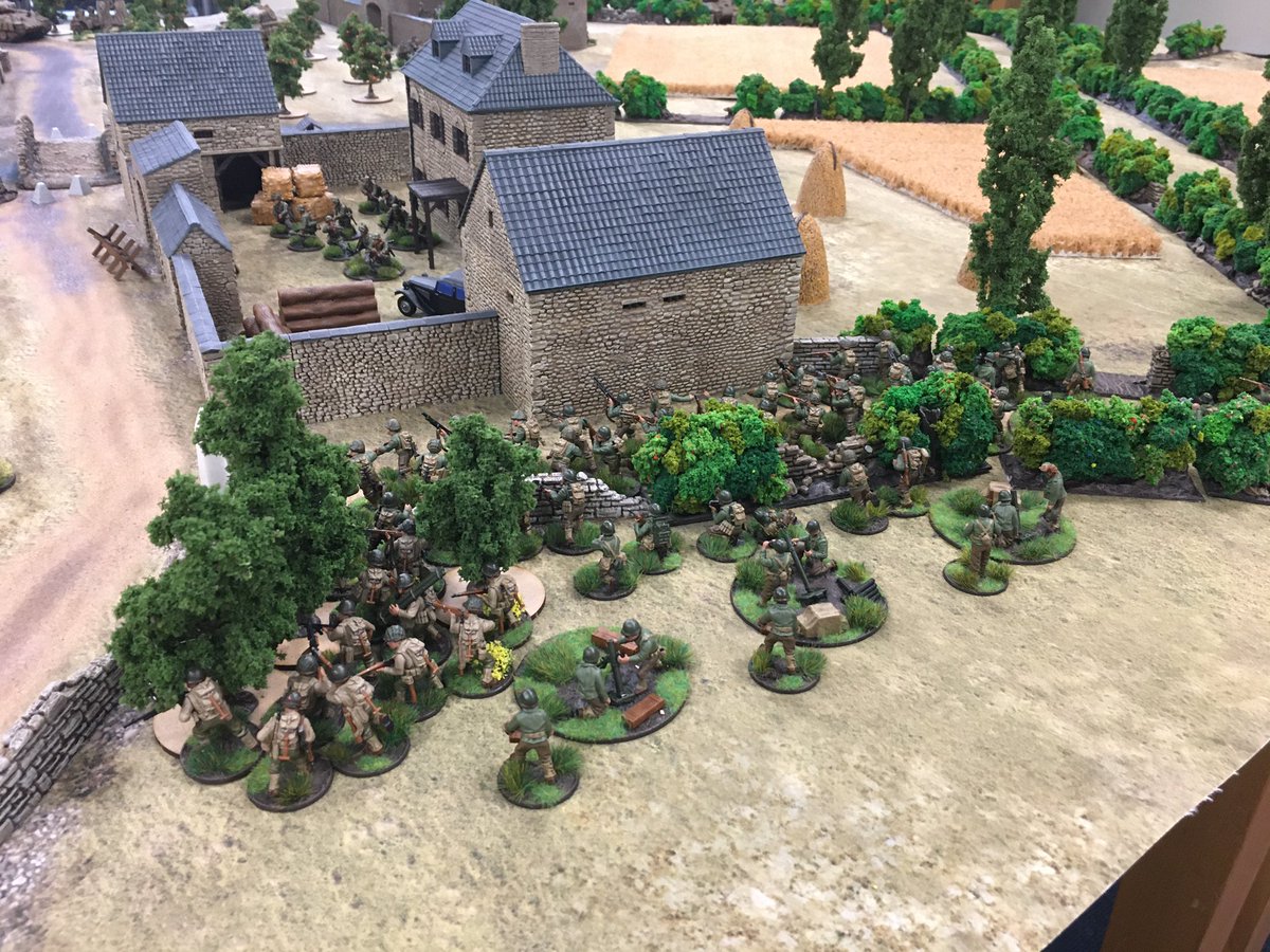 Open turn: US Infantry platoons infiltrate forward under the cover of darkness aiming to break into the first farmstead. Medium Mortars bed-in at the village outskirts ready to provide close fires.
